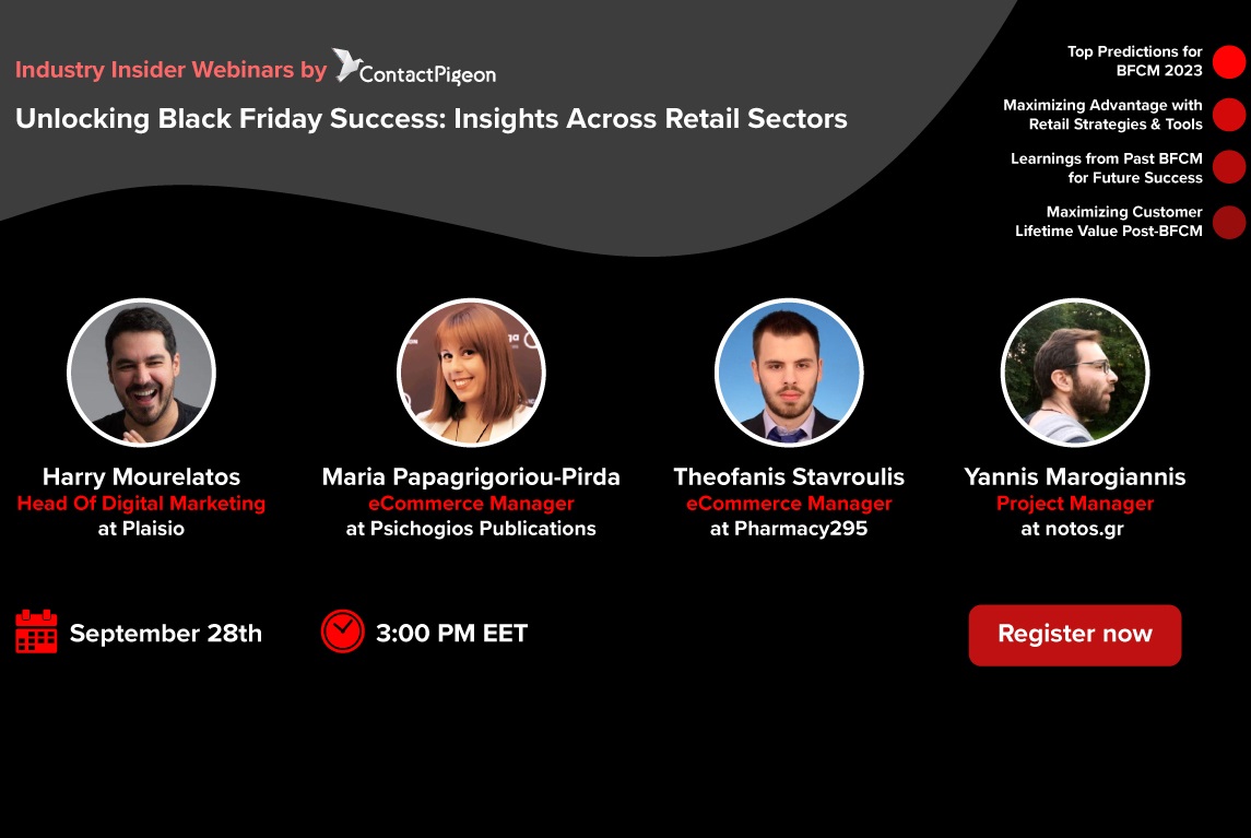 Η ContactPigeon διοργανώνει δωρεάν Βlack Friday webinar